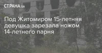 Под Житомиром 15-летняя девушка зарезала ножом 14-летнего парня - strana.ua - Украина - Житомирская обл. - Житомир - район Коростенский