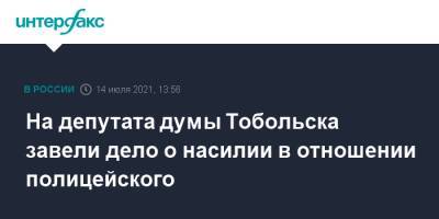 На депутата думы Тобольска завели дело о насилии в отношении полицейского - interfax.ru - Москва - Россия - Тюменская обл. - Тобольск