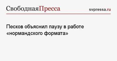 Владимир Зеленский - Дмитрий Песков - Песков объяснил паузу в работе «нормандского формата» - svpressa.ru - Россия - Украина