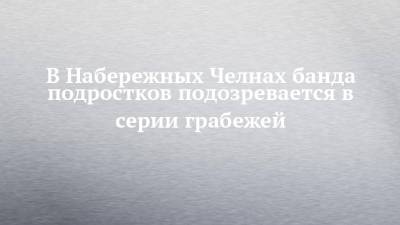 В Набережных Челнах банда подростков подозревается в серии грабежей - chelny-izvest.ru - респ. Татарстан - Набережные Челны