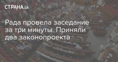 Рада провела заседание за три минуты. Приняли два законопроекта - strana.ua - Украина - Парламент