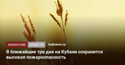 В ближайшие три дня на Кубани сохранится высокая пожароопасность - kubnews.ru - Россия - Краснодарский край - Краснодар