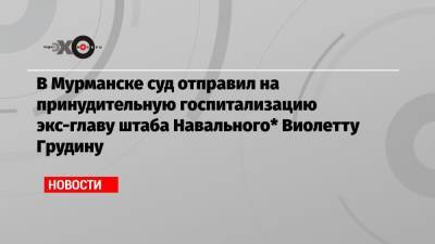 Павел Чиков - Виолетта Грудина - В Мурманске суд отправил на принудительную госпитализацию экс-главу штаба Навального* Виолетту Грудину - echo.msk.ru - Мурманск