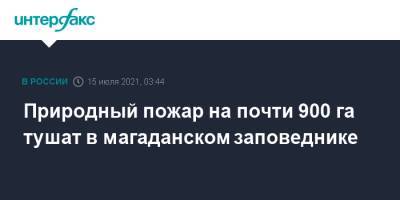 Природный пожар на почти 900 га тушат в магаданском заповеднике - interfax.ru - Москва - Россия - Магаданская обл.