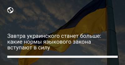 Завтра украинского станет больше: какие нормы языкового закона вступают в силу - liga.net - Украина