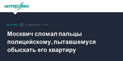 Юлия Иванова - Москвич сломал пальцы полицейскому, пытавшемуся обыскать его квартиру - interfax.ru - Москва - Россия