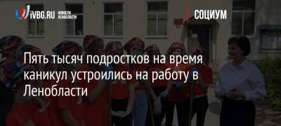 Пять тысяч подростков на время каникул устроились на работу в Ленобласти - ivbg.ru - Украина - Ленинградская обл.