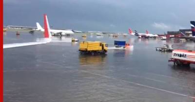 Самолеты в воде: в аэропорту Шереметьево затопило взлетно-посадочные полосы - profile.ru - Москва