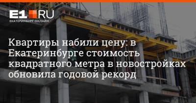 Владимир Путин - Артем Устюжанин - Квартиры набили цену: в Екатеринбурге стоимость квадратного метра в новостройках обновила годовой рекорд - e1.ru - Екатеринбург