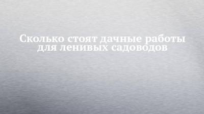 Сколько стоят дачные работы для ленивых садоводов - chelny-izvest.ru - Набережные Челны