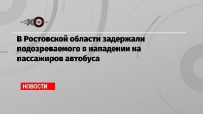 В Ростовской области задержали подозреваемого в нападении на пассажиров автобуса - echo.msk.ru - Ростовская обл.
