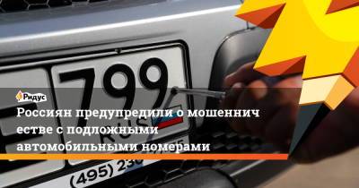 Россиян предупредили омошенничестве сподложными автомобильными номерами - ridus.ru - Россия