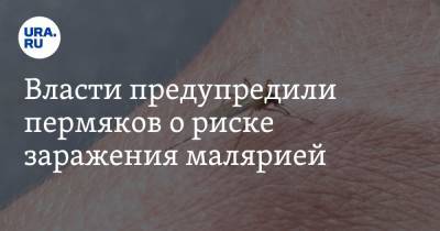 Власти предупредили пермяков о риске заражения малярией - ura.news - Пермь - Пермский край - Пермская обл.