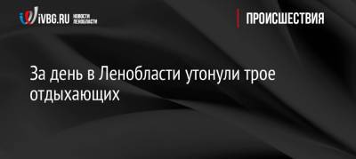 За день в Ленобласти утонули трое отдыхающих - ivbg.ru - Украина - Ленинградская обл. - Узбекистан - р-н Всеволожский - Светогорск