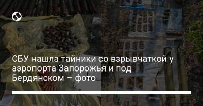СБУ нашла тайники со взрывчаткой у аэропорта Запорожья и под Бердянском – фото - liga.net - Россия - Украина - ДНР - Запорожье - Бердянск