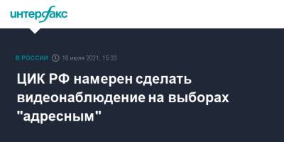 Элла Памфилова - ЦИК РФ намерен сделать видеонаблюдение на выборах "адресным" - interfax.ru - Россия