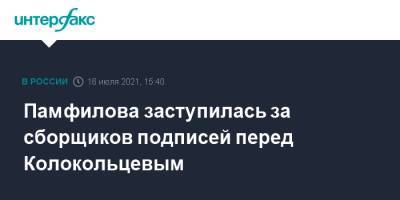 Владимир Колокольцев - Элла Памфилова - Памфилова заступилась за сборщиков подписей перед Колокольцевым - interfax.ru - Москва - Россия