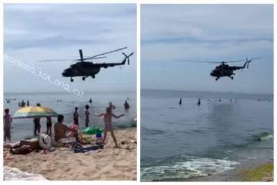 "Сдувает кепки": над пляжами под Одессой кружат вертолеты, видео - politeka.net - Украина - Одесса