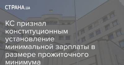 КС признал конституционным установление минимальной зарплаты в размере прожиточного минимума - strana.ua - Украина - Решение