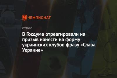 Дмитрий Свищев - В Госдуме отреагировали на призыв нанести на форму украинских клубов фразу «Слава Украине» - championat.com - Россия - Украина - Крым