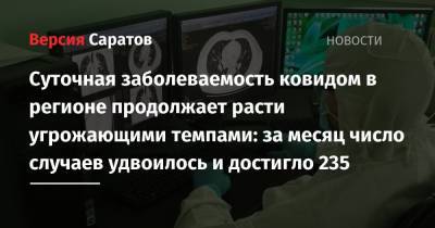 Суточная заболеваемость ковидом в регионе продолжает расти угрожающими темпами: за месяц число случаев удвоилось и достигло 235 - nversia.ru - Саратовская обл. - Саратов - район Энгельсский