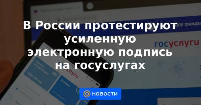 В России протестируют усиленную электронную подпись на госуслугах - news.mail.ru - Россия