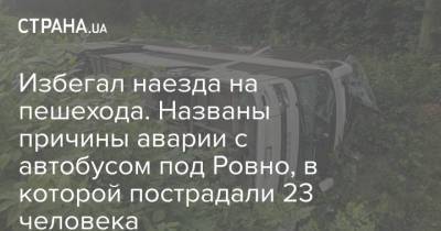 Избегал наезда на пешехода. Названы причины аварии с автобусом под Ровно, в которой пострадали 23 человека - strana.ua - Украина - Киев - Хмельницкая обл. - Львовская обл. - Закарпатская обл.
