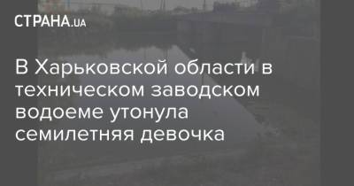 В Харьковской области в техническом заводском водоеме утонула семилетняя девочка - strana.ua - Украина - Харьковская обл.
