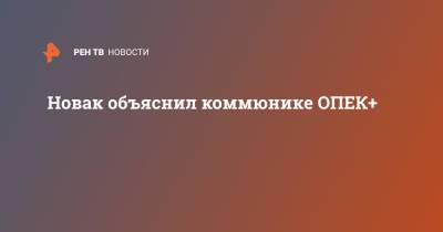 Александр Новак - Новак объяснил коммюнике ОПЕК+ - ren.tv - Россия