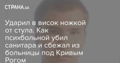 Ударил в висок ножкой от стула. Как психбольной убил санитара и сбежал из больницы под Кривым Рогом - strana.ua - Украина - Кривой Рог - Днепропетровская обл.