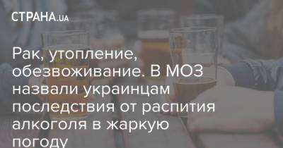 Рак, утопление, обезвоживание. В МОЗ назвали украинцам последствия от распития алкоголя в жаркую погоду - strana.ua - Украина