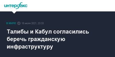 Талибы и Кабул согласились беречь гражданскую инфраструктуру - interfax.ru - Москва - Россия - Афганистан - Катар - Талибан