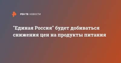 Андрей Турчак - "Единая Россия" будет добиваться снижения цен на продукты питания - ren.tv - Россия