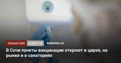 Алексей Копайгородский - В Сочи пункты вакцинации откроют в цирке, на рынке и в санаториях - kubnews.ru - Сочи - Краснодарский край