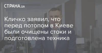 Виталий Кличко - Кличко заявил, что перед потопом в Киеве были очищены стоки и подготовлена техника - strana.ua - Украина - Киев