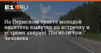 На Пермском тракте молодой водитель вылетел на встречку и устроил аварию. Погибли три человека - e1.ru - Екатеринбург