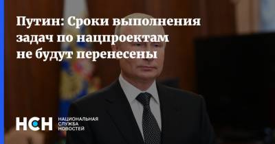 Владимир Путин - Путин: Сроки выполнения задач по нацпроектам не будут перенесены - nsn.fm - Россия