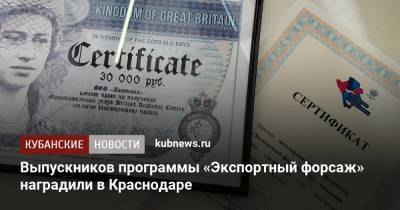 Выпускников программы «Экспортный форсаж» наградили в Краснодаре - kubnews.ru - Краснодарский край - Казахстан - Краснодар - Узбекистан - Грузия - Белоруссия - Киргизия
