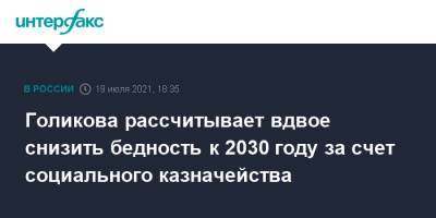 Владимир Путин - Татьяна Голикова - Голикова рассчитывает вдвое снизить бедность к 2030 году за счет социального казначейства - interfax.ru - Москва - Россия