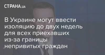 Виктор Ляшко - В Украине могут ввести изоляцию до двух недель для всех приехавших из-за границы непривитых граждан - strana.ua - Украина