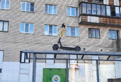 Парковка года: в Петербурге оставили электросамокат на крыше остановки - online47.ru - Санкт-Петербург