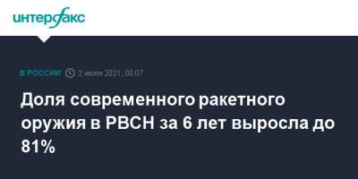 Сергей Каракаев - Доля современного ракетного оружия в РВСН за 6 лет выросла до 81% - interfax.ru - Москва