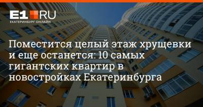 Артем Устюжанин - Поместится целый этаж хрущевки и еще останется: 10 самых гигантских квартир в новостройках Екатеринбурга - e1.ru - Екатеринбург - Свердловская обл.