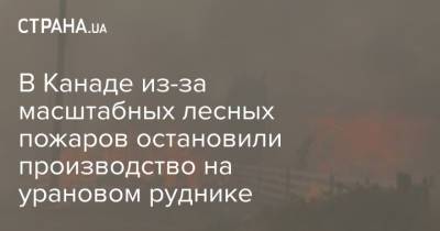 В Канаде из-за масштабных лесных пожаров остановили производство на урановом руднике - strana.ua - Украина - Канада
