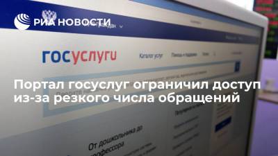 Портал госуслуг ограничил доступ из-за резкого числа обращений и предлагает ждать 30 минут - ria.ru - Москва - Россия