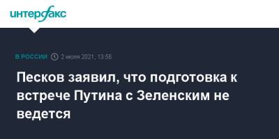 Владимир Зеленский - Владимир Путин - Дмитрий Песков - Песков заявил, что подготовка к встрече Путина с Зеленским не ведется - interfax.ru - Москва - Россия - Украина