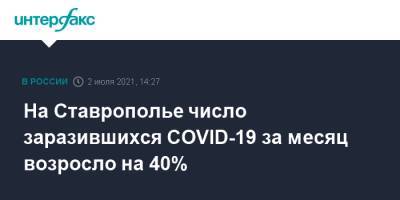На Ставрополье число заразившихся COVID-19 за месяц возросло на 40% - interfax.ru - Москва - Россия - Ставрополье