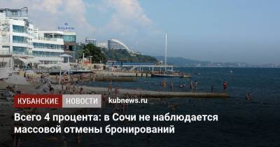 Алексей Копайгородский - Всего 4 процента: в Сочи не наблюдается массовой отмены бронирований - kubnews.ru - Сочи - Краснодарский край