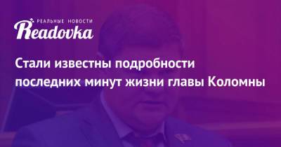 Денис Лебедев - Стали известны подробности последних минут жизни главы Коломны - readovka.ru