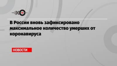 В России вновь зафиксировано максимальное количество умерших от коронавируса - echo.msk.ru - Москва - Россия - Крым - Санкт-Петербург - Московская обл. - Нижегородская обл. - Воронежская обл. - респ.Бурятия - Забайкальский край - Брянская обл.